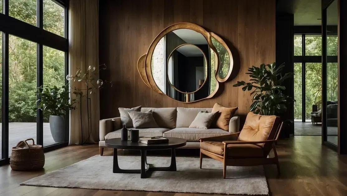 Como posicionar um espelho orgânico para ampliar o ambiente de forma eficaz